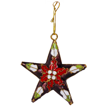 Stern S, Weihnachtsstern, Deko, Cloisonne Emaille, 4370